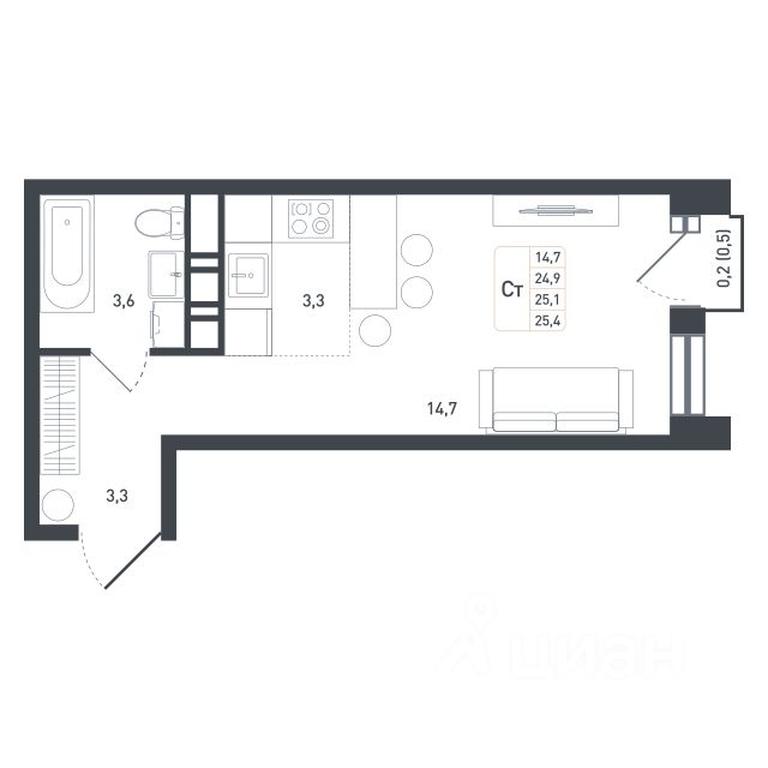 Apartment Sale, 25.1 sq. m. at Novaya Shcherbinka, Borisovka Village, Podolsk City District, Moscow Region, Russia #1 Apartment Sale, 25.1 sq. m. at Novaya Shcherbinka, Borisovka Village, Podolsk City District, Moscow Region, Russia #1