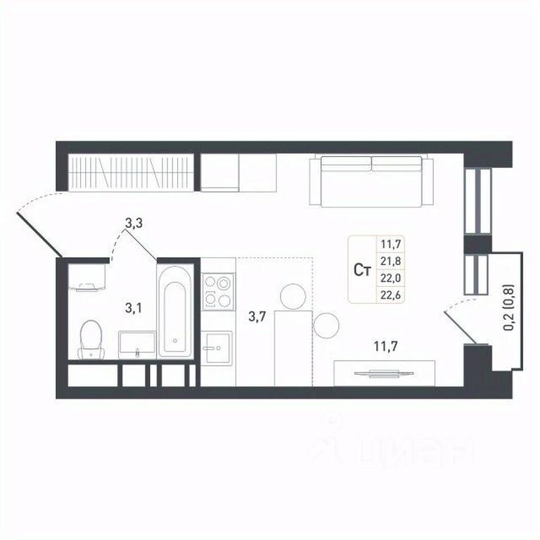 Apartment Sale, 22平方米 at Novaya Shcherbinka, Borisovka Village, Podolsk City District, Moscow Region, Russia #1 Apartment Sale, 22平方米 at Novaya Shcherbinka, Borisovka Village, Podolsk City District, Moscow Region, Russia #1