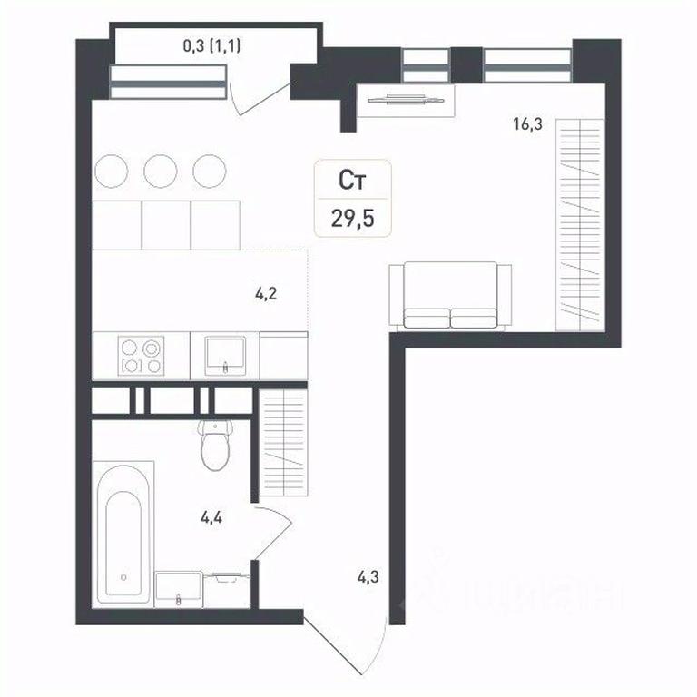 Apartment Sale, 29.5 sq. m. at Novaya Shcherbinka, Borisovka Village, Podolsk City District, Moscow Region, Russia #2 Apartment Sale, 29.5 sq. m. at Novaya Shcherbinka, Borisovka Village, Podolsk City District, Moscow Region, Russia #2