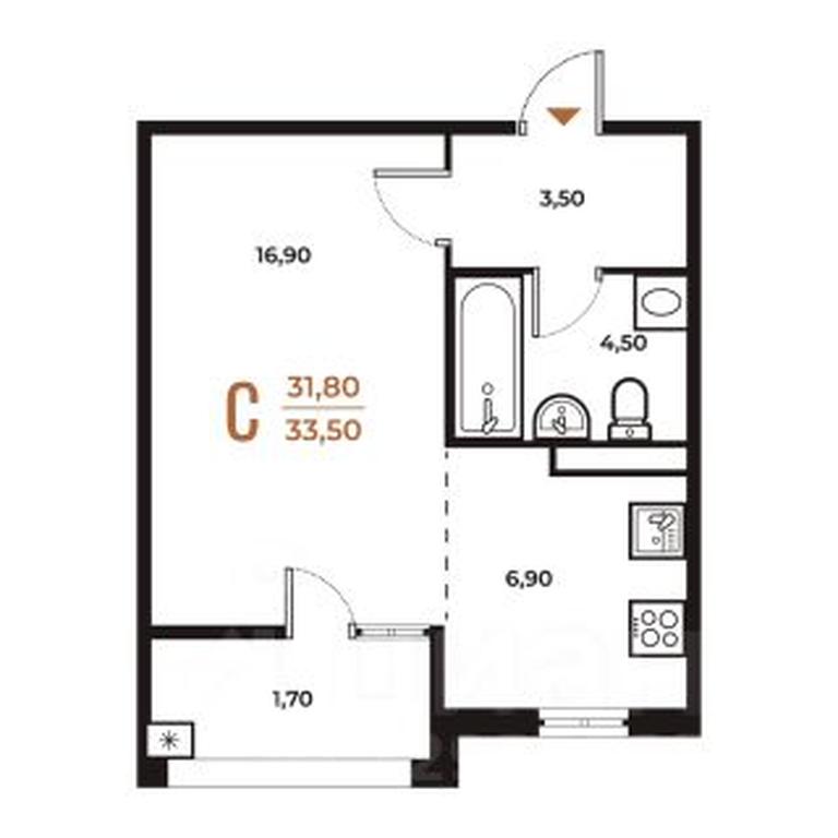 Apartment Sale, 33.5 sq. m. at Novoe Letovo, Zimyonkovskaya ulitsa, Sosenskoye Settlement, Moscow, Russia #1 Apartment Sale, 33.5 sq. m. at Novoe Letovo, Zimyonkovskaya ulitsa, Sosenskoye Settlement, Moscow, Russia #1