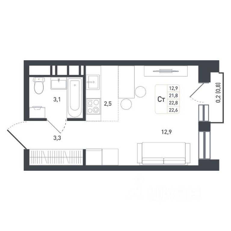 Apartment Sale, 22 sq. m. at Novaya Shcherbinka, Borisovka Village, Podolsk City District, Moscow Region, Russia #1 Apartment Sale, 22 sq. m. at Novaya Shcherbinka, Borisovka Village, Podolsk City District, Moscow Region, Russia #1