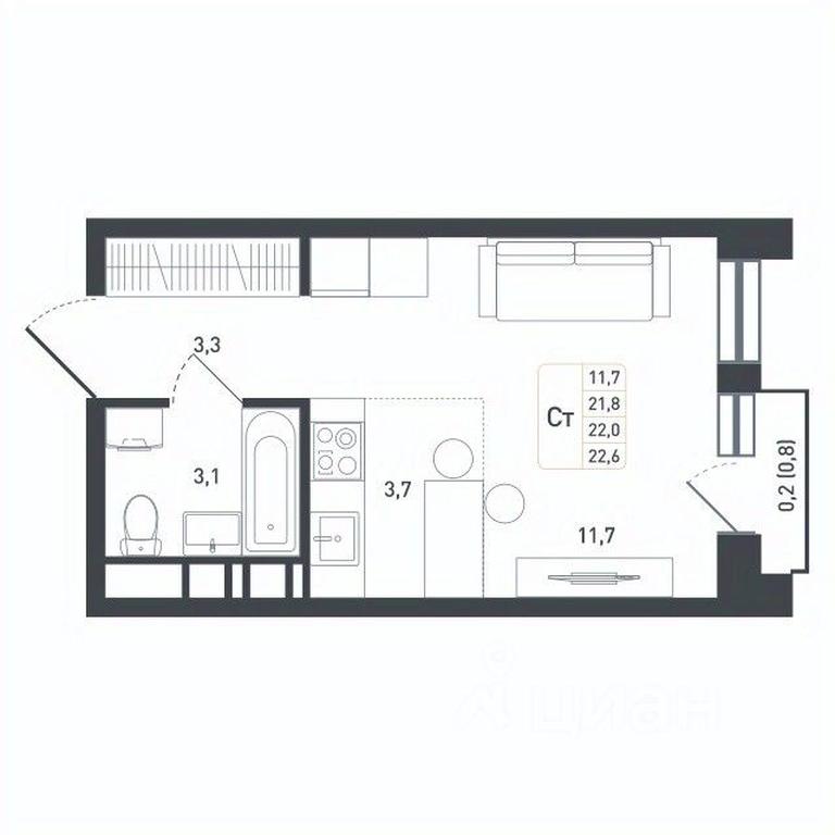 Apartment Sale, 22 sq. m. at Novaya Shcherbinka, Borisovka Village, Podolsk City District, Moscow Region, Russia #1 Apartment Sale, 22 sq. m. at Novaya Shcherbinka, Borisovka Village, Podolsk City District, Moscow Region, Russia #1