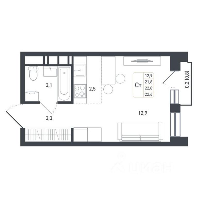 Apartment Sale, 22 sq. m. at Novaya Shcherbinka, Borisovka Village, Podolsk City District, Moscow Region, Russia #1 Apartment Sale, 22 sq. m. at Novaya Shcherbinka, Borisovka Village, Podolsk City District, Moscow Region, Russia #1