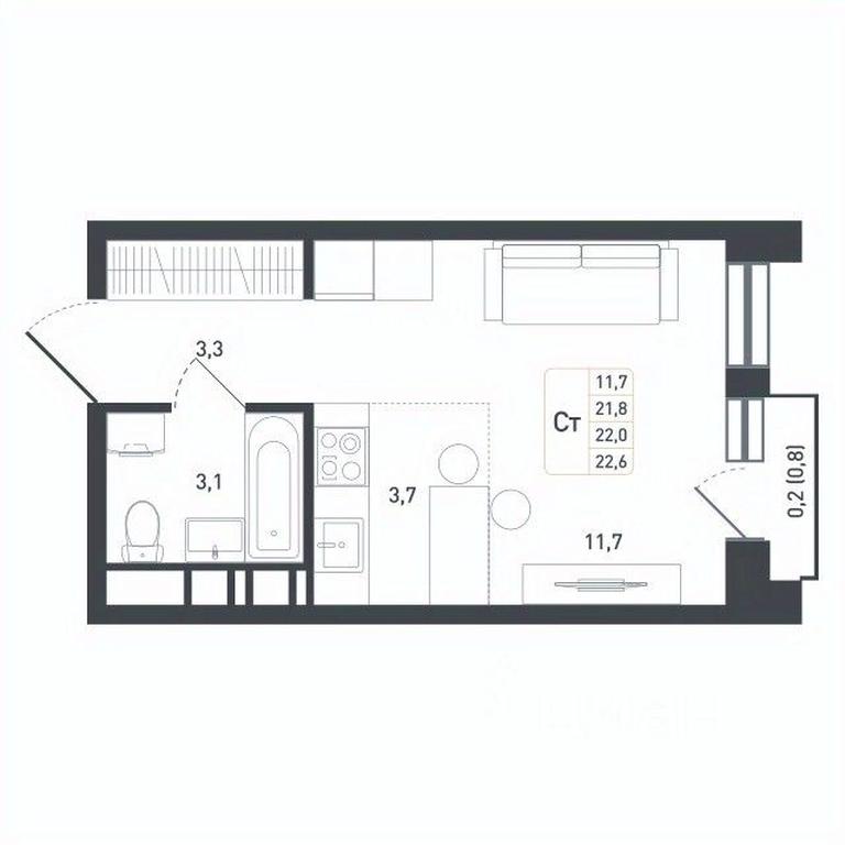 Apartment Sale, 22 sq. m. at Novaya Shcherbinka, Borisovka Village, Podolsk City District, Moscow Region, Russia #1 Apartment Sale, 22 sq. m. at Novaya Shcherbinka, Borisovka Village, Podolsk City District, Moscow Region, Russia #1