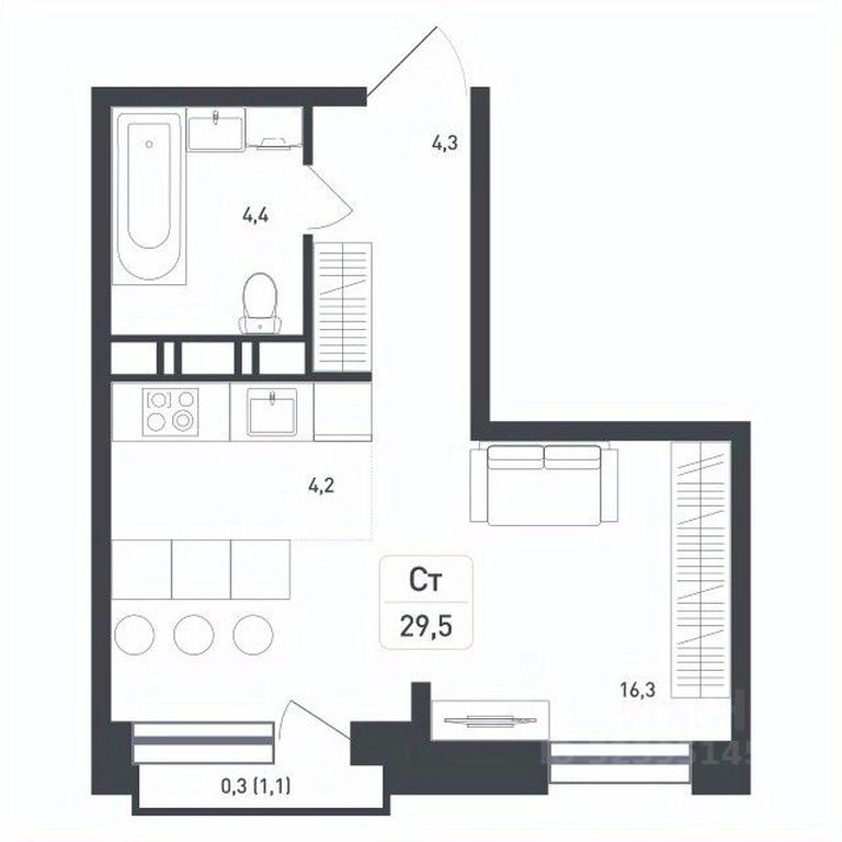 Apartment Sale, 29.5平方米 at Novaya Shcherbinka, Borisovka Village, Podolsk City District, Moscow Region, Russia #1 Apartment Sale, 29.5平方米 at Novaya Shcherbinka, Borisovka Village, Podolsk City District, Moscow Region, Russia #1