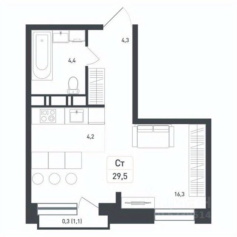 Apartment Sale, 29.5平方米 at Novaya Shcherbinka, Borisovka Village, Podolsk City District, Moscow Region, Russia #2 Apartment Sale, 29.5平方米 at Novaya Shcherbinka, Borisovka Village, Podolsk City District, Moscow Region, Russia #2