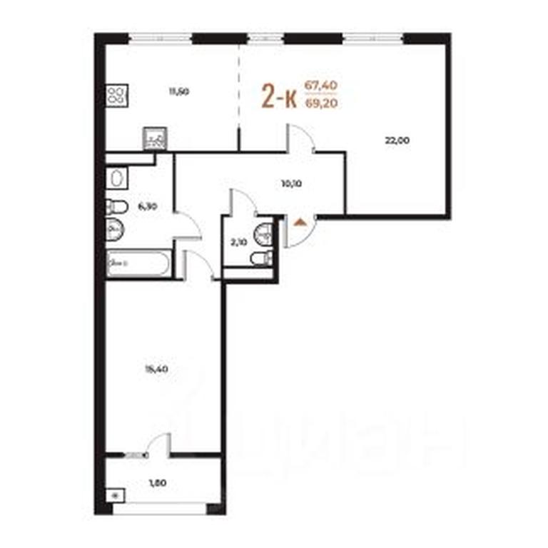 1-BD Apartment Sale, 69.2平方米 at Novoe Letovo, Zimyonkovskaya ulitsa, Sosenskoye Settlement, Moscow, Russia #1 1-BD Apartment Sale, 69.2平方米 at Novoe Letovo, Zimyonkovskaya ulitsa, Sosenskoye Settlement, Moscow, Russia #1