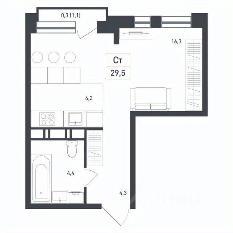 Продажа квартиры, 29,5 м² в ЖК «Новая Щербинка», деревня Борисовка, городской округ Подольск, Московская область, Россия #2