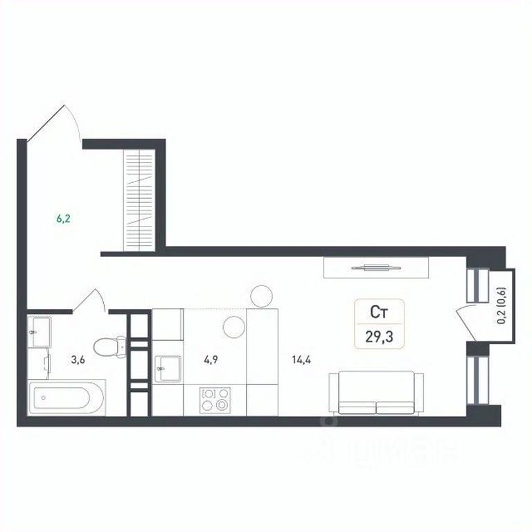 Apartment Sale, 29.3 sq. m. at Novaya Shcherbinka, Borisovka Village, Podolsk City District, Moscow Region, Russia #1 Apartment Sale, 29.3 sq. m. at Novaya Shcherbinka, Borisovka Village, Podolsk City District, Moscow Region, Russia #1