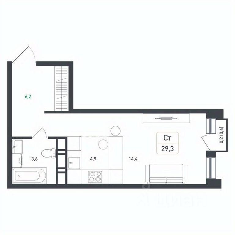 Apartment Sale, 29.3 sq. m. at Novaya Shcherbinka, Borisovka Village, Podolsk City District, Moscow Region, Russia #2 Apartment Sale, 29.3 sq. m. at Novaya Shcherbinka, Borisovka Village, Podolsk City District, Moscow Region, Russia #2