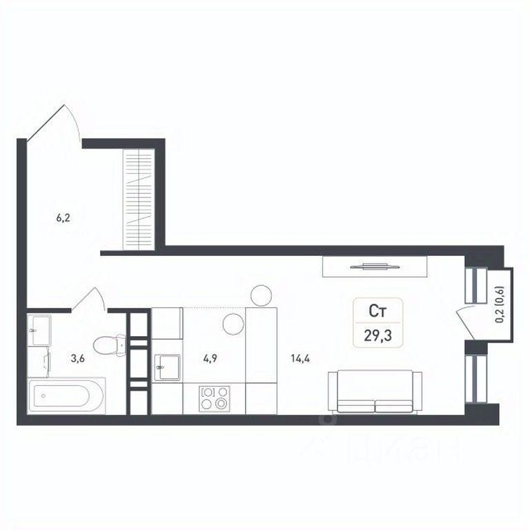 Apartment Sale, 29.3 sq. m. at Novaya Shcherbinka, Borisovka Village, Podolsk City District, Moscow Region, Russia #1 Apartment Sale, 29.3 sq. m. at Novaya Shcherbinka, Borisovka Village, Podolsk City District, Moscow Region, Russia #1