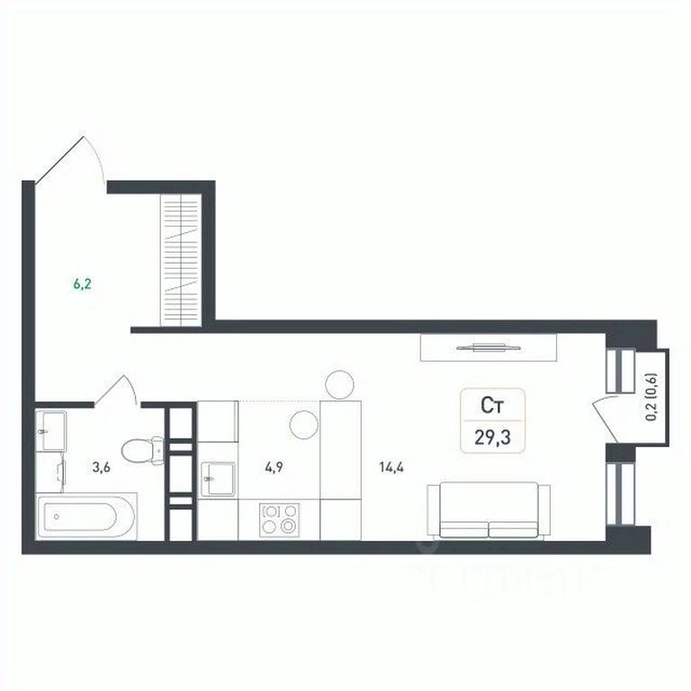 Apartment Sale, 29.3 sq. m. at Novaya Shcherbinka, Borisovka Village, Podolsk City District, Moscow Region, Russia #2 Apartment Sale, 29.3 sq. m. at Novaya Shcherbinka, Borisovka Village, Podolsk City District, Moscow Region, Russia #2