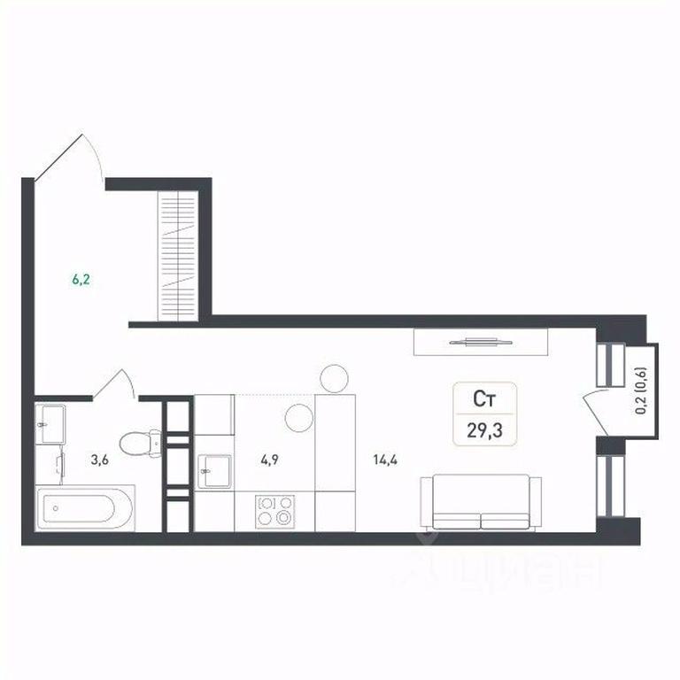 Apartment Sale, 29.3 sq. m. at Novaya Shcherbinka, Borisovka Village, Podolsk City District, Moscow Region, Russia #1 Apartment Sale, 29.3 sq. m. at Novaya Shcherbinka, Borisovka Village, Podolsk City District, Moscow Region, Russia #1