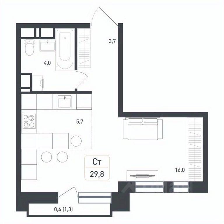Apartment Sale, 29.8 sq. m. at Novaya Shcherbinka, Borisovka Village, Podolsk City District, Moscow Region, Russia #1 Apartment Sale, 29.8 sq. m. at Novaya Shcherbinka, Borisovka Village, Podolsk City District, Moscow Region, Russia #1