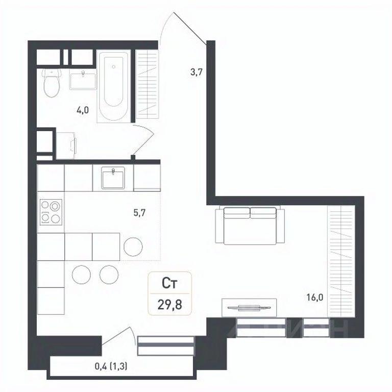Apartment Sale, 29.8 sq. m. at Novaya Shcherbinka, Borisovka Village, Podolsk City District, Moscow Region, Russia #2 Apartment Sale, 29.8 sq. m. at Novaya Shcherbinka, Borisovka Village, Podolsk City District, Moscow Region, Russia #2