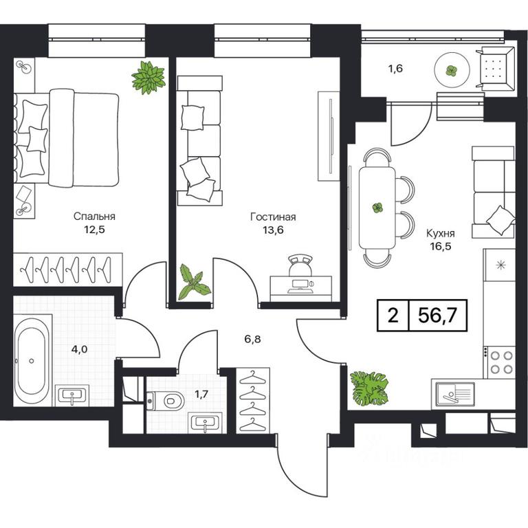 1-BD Apartment Sale, 56.7 sq. m. at Pushkino Grad, Polevaya ulitsa, selo Bratovshchina, Pshkinskiy Urban District, Moscow Region, Russia #1 1-BD Apartment Sale, 56.7 sq. m. at Pushkino Grad, Polevaya ulitsa, selo Bratovshchina, Pshkinskiy Urban District, Moscow Region, Russia #1