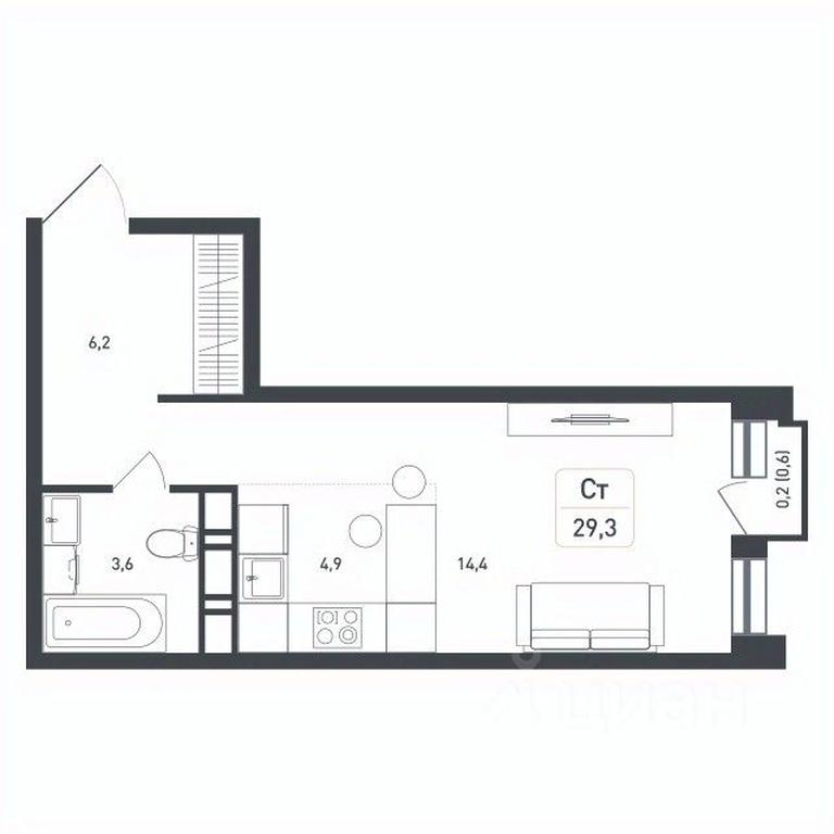 Apartment Sale, 29.3 sq. m. at Novaya Shcherbinka, Borisovka Village, Podolsk City District, Moscow Region, Russia #2 Apartment Sale, 29.3 sq. m. at Novaya Shcherbinka, Borisovka Village, Podolsk City District, Moscow Region, Russia #2