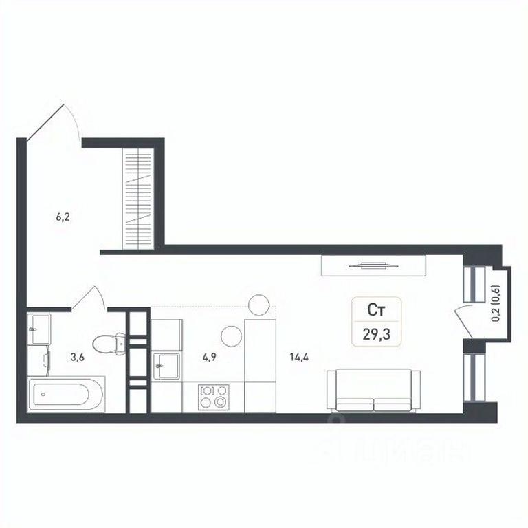Apartment Sale, 29.3 sq. m. at Novaya Shcherbinka, Borisovka Village, Podolsk City District, Moscow Region, Russia #1 Apartment Sale, 29.3 sq. m. at Novaya Shcherbinka, Borisovka Village, Podolsk City District, Moscow Region, Russia #1