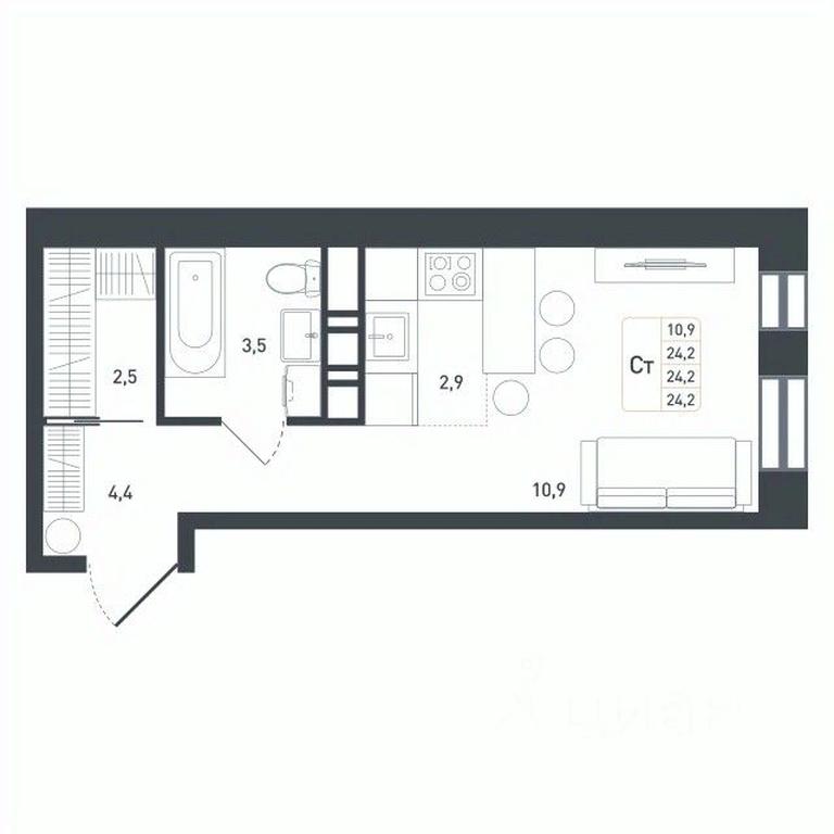 Apartment Sale, 24.2 sq. m. at Novaya Shcherbinka, Borisovka Village, Podolsk City District, Moscow Region, Russia #2 Apartment Sale, 24.2 sq. m. at Novaya Shcherbinka, Borisovka Village, Podolsk City District, Moscow Region, Russia #2