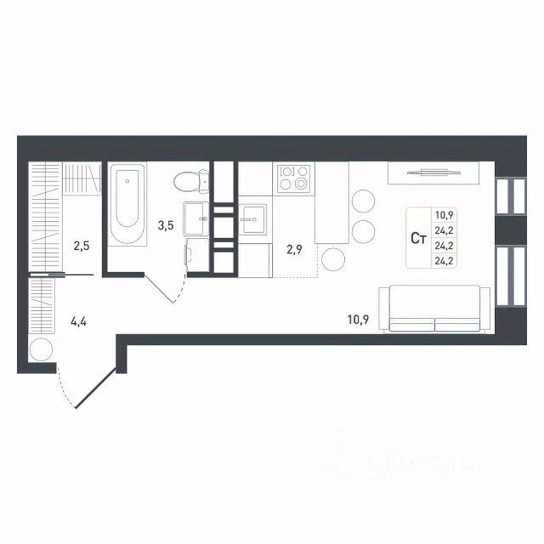 Apartment Sale, 24.2 sq. m. at Novaya Shcherbinka, Borisovka Village, Podolsk City District, Moscow Region, Russia #1 Apartment Sale, 24.2 sq. m. at Novaya Shcherbinka, Borisovka Village, Podolsk City District, Moscow Region, Russia #1