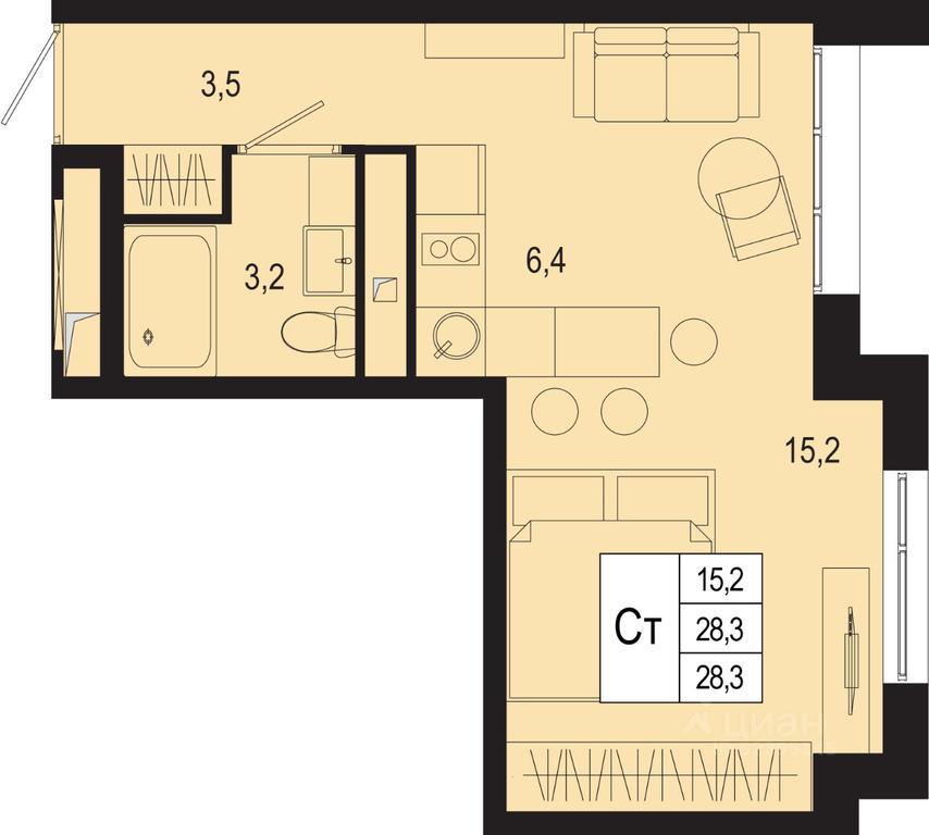 Apartment Sale, 28.3平方米 at Novaya Shcherbinka, Borisovka Village, Podolsk City District, Moscow Region, Russia #1 Apartment Sale, 28.3平方米 at Novaya Shcherbinka, Borisovka Village, Podolsk City District, Moscow Region, Russia #1