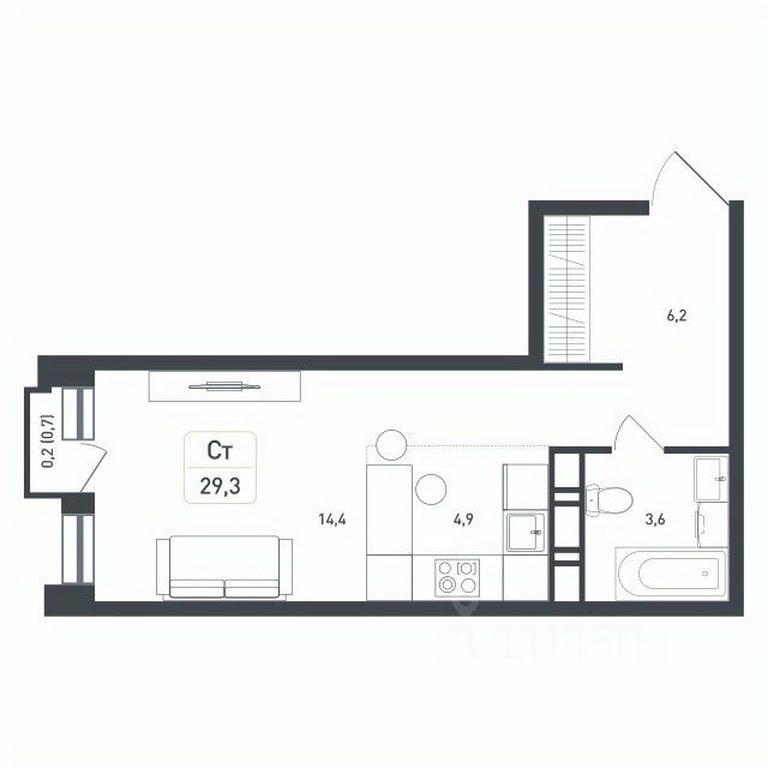 Apartment Sale, 29.3 sq. m. at Novaya Shcherbinka, Borisovka Village, Podolsk City District, Moscow Region, Russia #1 Apartment Sale, 29.3 sq. m. at Novaya Shcherbinka, Borisovka Village, Podolsk City District, Moscow Region, Russia #1