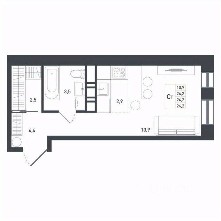 Apartment Sale, 24.2平方米 at Novaya Shcherbinka, Borisovka Village, Podolsk City District, Moscow Region, Russia #1 Apartment Sale, 24.2平方米 at Novaya Shcherbinka, Borisovka Village, Podolsk City District, Moscow Region, Russia #1