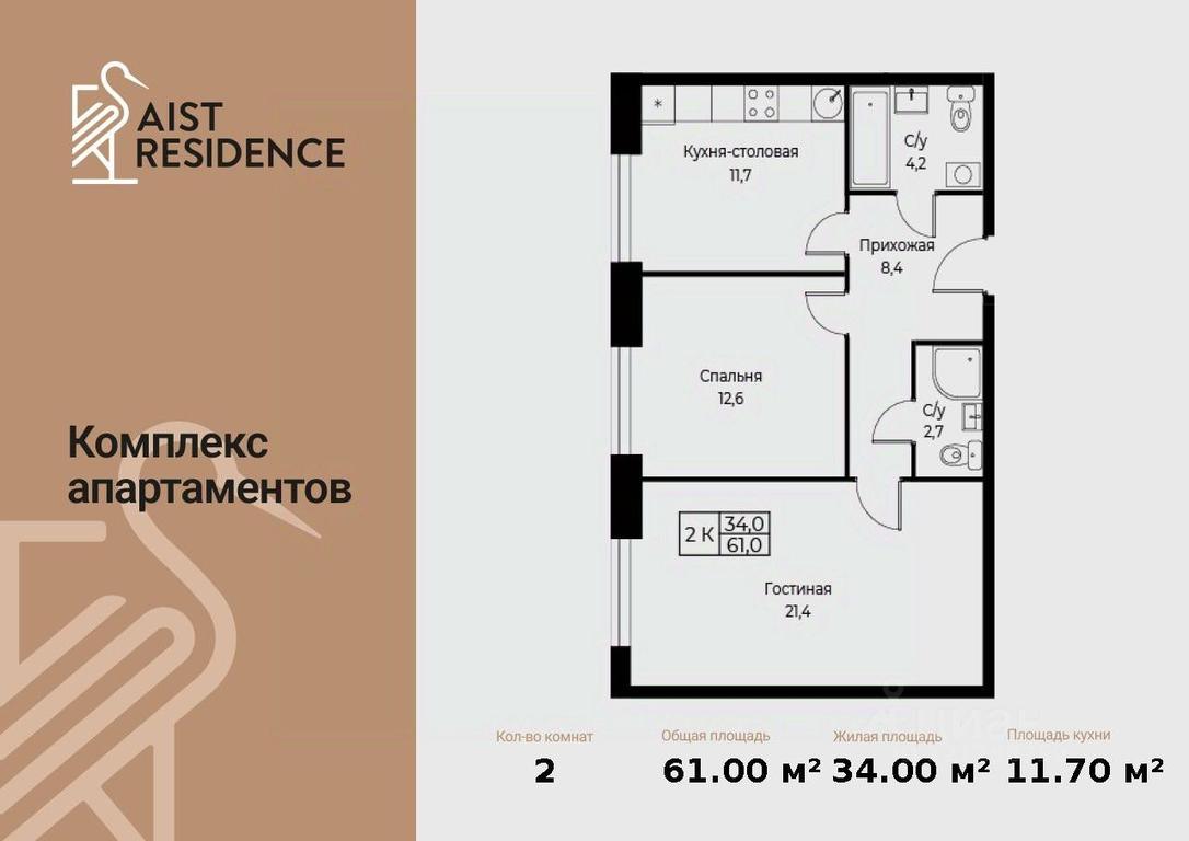 1-BD Apartment Sale, 61 sq. m. at Kompleks apartamentov AIST RESIDENCE (Aist Rezidens), Namyotkina Street, 10Д, Moscow, Russia #1 1-BD Apartment Sale, 61 sq. m. at Kompleks apartamentov AIST RESIDENCE (Aist Rezidens), Namyotkina Street, 10Д, Moscow, Russia #1