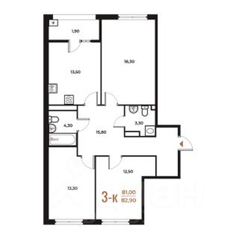 2-BD Apartment Sale, 82.9 sq. m. at Novoe Letovo, Zimyonkovskaya ulitsa, Sosenskoye Settlement, Moscow, Russia #1