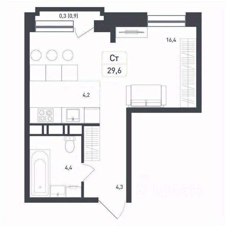 Apartment Sale, 29.6 sq. m. at Novaya Shcherbinka, Borisovka Village, Podolsk City District, Moscow Region, Russia #1 Apartment Sale, 29.6 sq. m. at Novaya Shcherbinka, Borisovka Village, Podolsk City District, Moscow Region, Russia #1