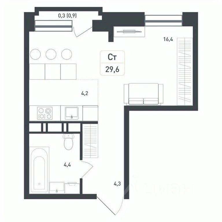 Apartment Sale, 29.6 sq. m. at Novaya Shcherbinka, Borisovka Village, Podolsk City District, Moscow Region, Russia #2 Apartment Sale, 29.6 sq. m. at Novaya Shcherbinka, Borisovka Village, Podolsk City District, Moscow Region, Russia #2