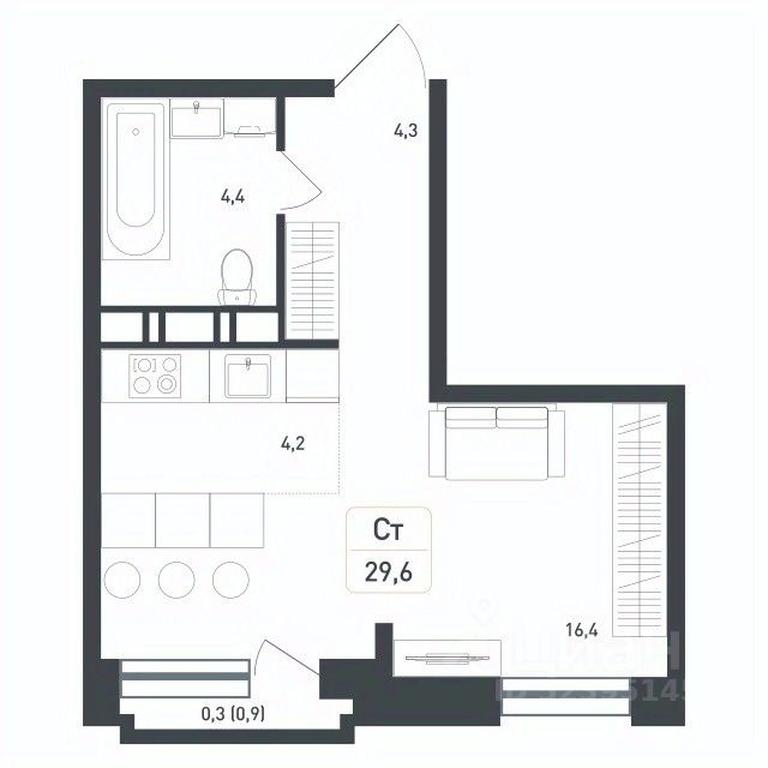 Apartment Sale, 29.6 sq. m. at Novaya Shcherbinka, Borisovka Village, Podolsk City District, Moscow Region, Russia #1 Apartment Sale, 29.6 sq. m. at Novaya Shcherbinka, Borisovka Village, Podolsk City District, Moscow Region, Russia #1