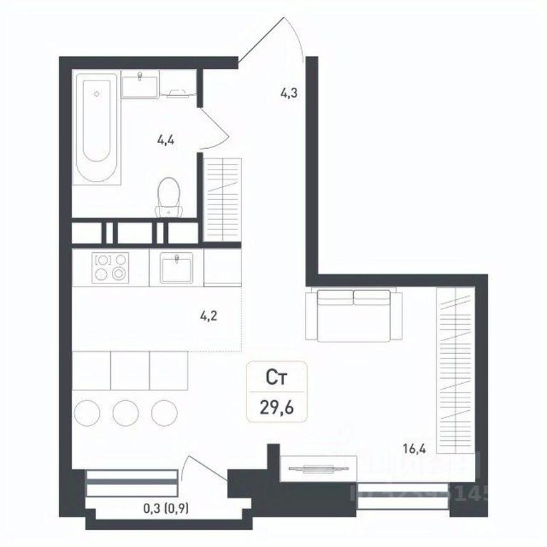 Apartment Sale, 29.6 sq. m. at Novaya Shcherbinka, Borisovka Village, Podolsk City District, Moscow Region, Russia #2 Apartment Sale, 29.6 sq. m. at Novaya Shcherbinka, Borisovka Village, Podolsk City District, Moscow Region, Russia #2