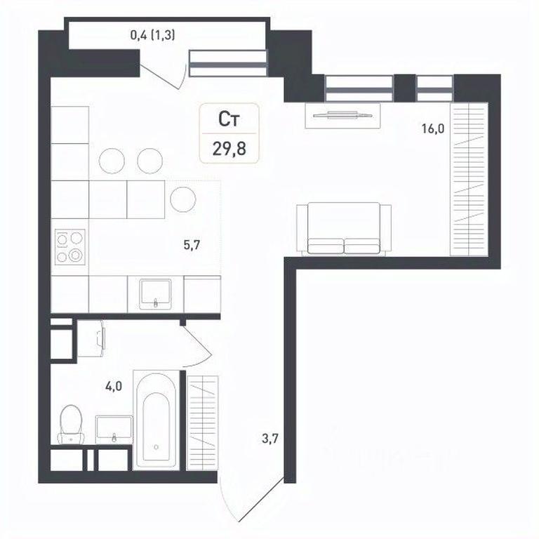 Apartment Sale, 29.8 sq. m. at Novaya Shcherbinka, Borisovka Village, Podolsk City District, Moscow Region, Russia #1 Apartment Sale, 29.8 sq. m. at Novaya Shcherbinka, Borisovka Village, Podolsk City District, Moscow Region, Russia #1