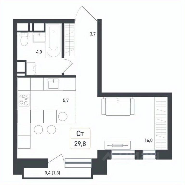 Apartment Sale, 29.8 sq. m. at Novaya Shcherbinka, Borisovka Village, Podolsk City District, Moscow Region, Russia #1 Apartment Sale, 29.8 sq. m. at Novaya Shcherbinka, Borisovka Village, Podolsk City District, Moscow Region, Russia #1