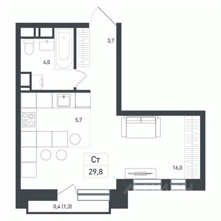 Apartment Sale, 29.8 sq. m. at Novaya Shcherbinka, Borisovka Village, Podolsk City District, Moscow Region, Russia #2 Apartment Sale, 29.8 sq. m. at Novaya Shcherbinka, Borisovka Village, Podolsk City District, Moscow Region, Russia #2