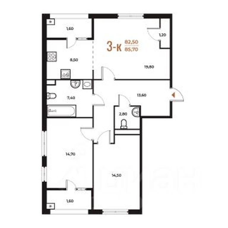 2-BD Apartment Sale, 85.7 sq. m. at Novoe Letovo, Zimyonkovskaya ulitsa, Sosenskoye Settlement, Moscow, Russia #1 2-BD Apartment Sale, 85.7 sq. m. at Novoe Letovo, Zimyonkovskaya ulitsa, Sosenskoye Settlement, Moscow, Russia #1