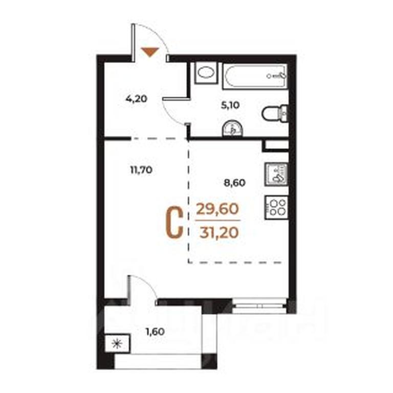 Apartment Sale, 31.2 sq. m. at Novoe Letovo, Zimyonkovskaya ulitsa, Sosenskoye Settlement, Moscow, Russia #1 Apartment Sale, 31.2 sq. m. at Novoe Letovo, Zimyonkovskaya ulitsa, Sosenskoye Settlement, Moscow, Russia #1