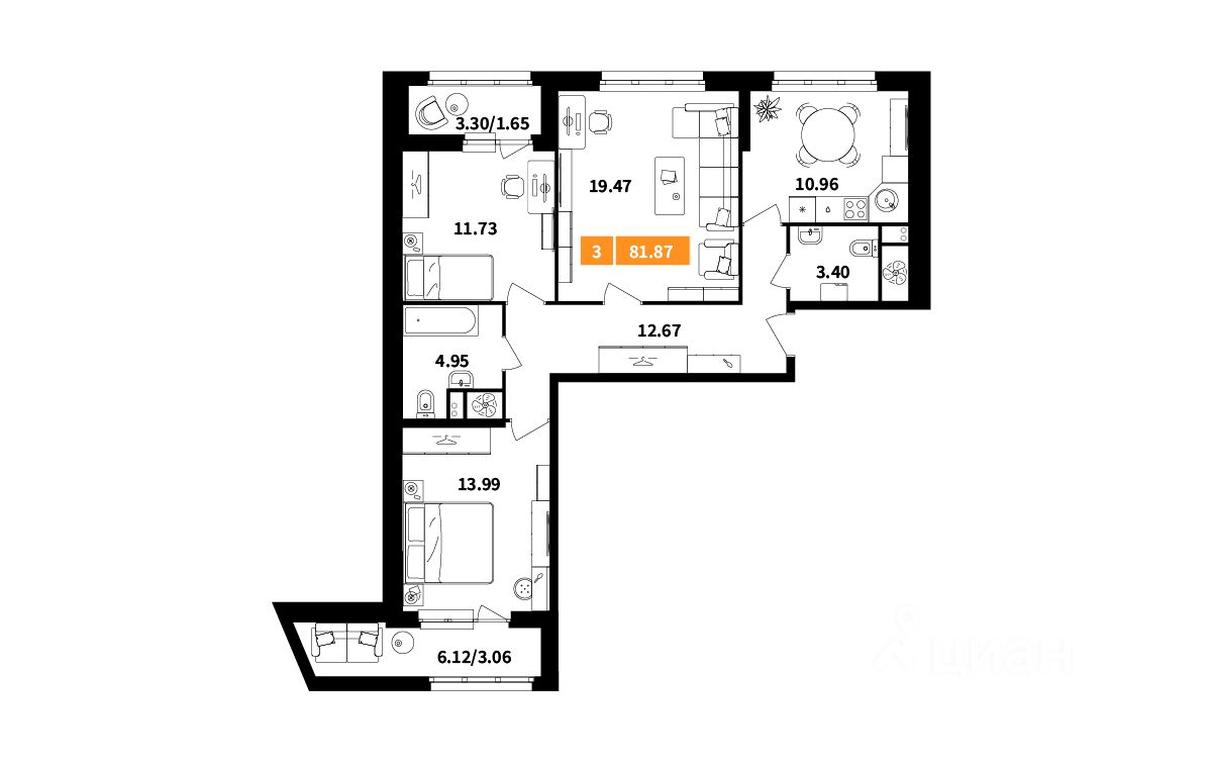 2-BD Apartment Sale, 81.87 sq. m. at Planerny kvartal, Molodyozhnaya Street, Khimki, Moscow Region, Russia #1 2-BD Apartment Sale, 81.87 sq. m. at Planerny kvartal, Molodyozhnaya Street, Khimki, Moscow Region, Russia #1