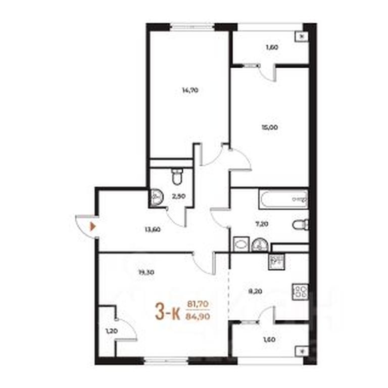 Продажа 2-комн. квартиры, 84,9 м² в ЖК «Новое Летово», Зимёнковская улица, поселение Сосенское, Москва, Россия #1