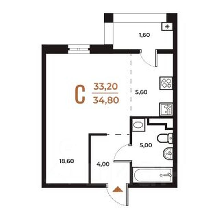 Apartment Sale, 34.8平方米 at Novoe Letovo, Zimyonkovskaya ulitsa, Sosenskoye Settlement, Moscow, Russia #1 Apartment Sale, 34.8平方米 at Novoe Letovo, Zimyonkovskaya ulitsa, Sosenskoye Settlement, Moscow, Russia #1