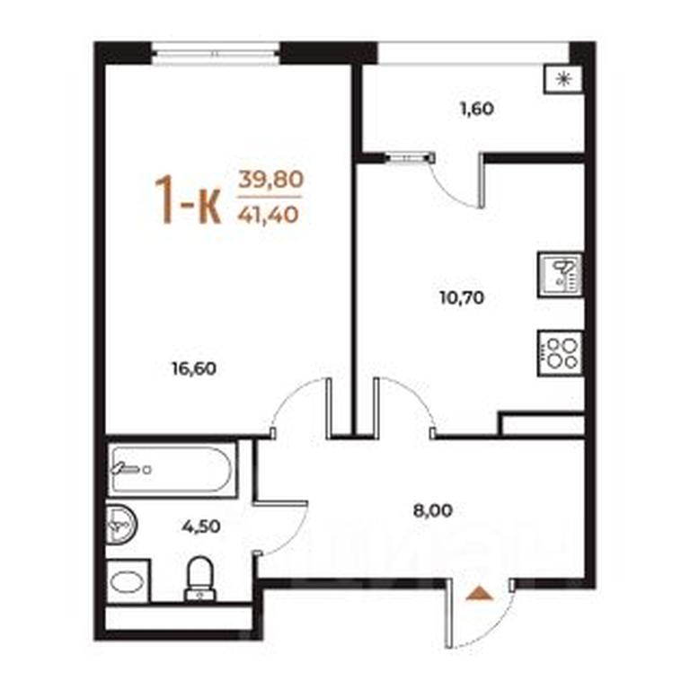Apartment Sale, 41.4平方米 at Novoe Letovo, Zimyonkovskaya ulitsa, Sosenskoye Settlement, Moscow, Russia #1