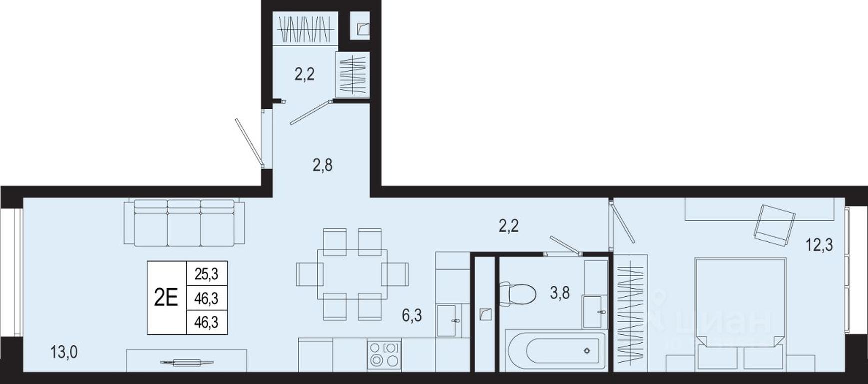 1-BD Apartment Sale, 46.3 sq. m. at Novaya Shcherbinka, Borisovka Village, Podolsk City District, Moscow Region, Russia #1 1-BD Apartment Sale, 46.3 sq. m. at Novaya Shcherbinka, Borisovka Village, Podolsk City District, Moscow Region, Russia #1