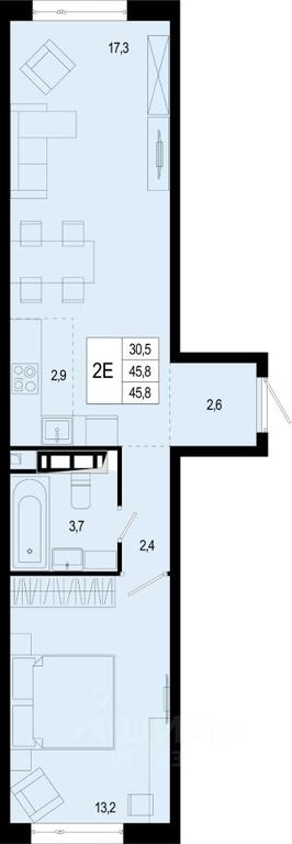1-BD Apartment Sale, 46 sq. m. at Novaya Shcherbinka, Borisovka Village, Podolsk City District, Moscow Region, Russia #1 1-BD Apartment Sale, 46 sq. m. at Novaya Shcherbinka, Borisovka Village, Podolsk City District, Moscow Region, Russia #1