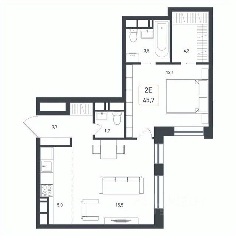 Apartment Sale, 45.7 sq. m. at Novaya Shcherbinka, Borisovka Village, Podolsk City District, Moscow Region, Russia #1 Apartment Sale, 45.7 sq. m. at Novaya Shcherbinka, Borisovka Village, Podolsk City District, Moscow Region, Russia #1