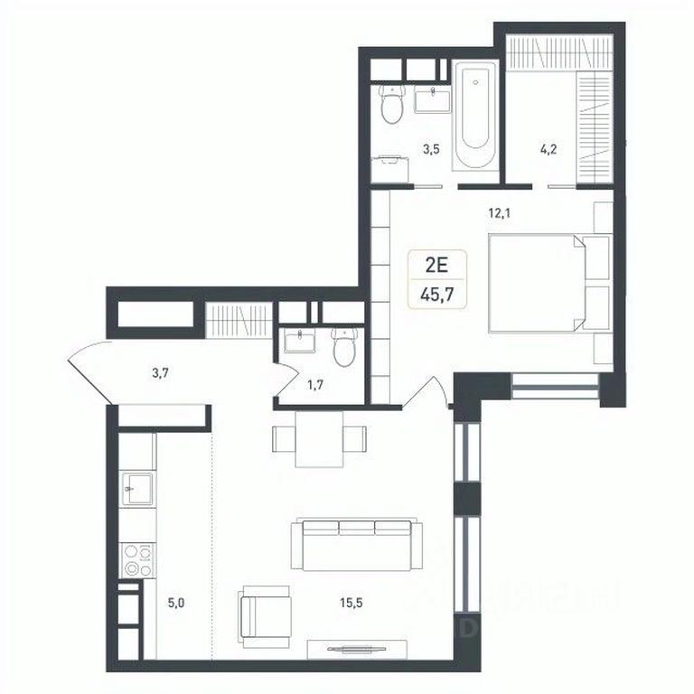 Apartment Sale, 45.7 sq. m. at Novaya Shcherbinka, Borisovka Village, Podolsk City District, Moscow Region, Russia #1 Apartment Sale, 45.7 sq. m. at Novaya Shcherbinka, Borisovka Village, Podolsk City District, Moscow Region, Russia #1
