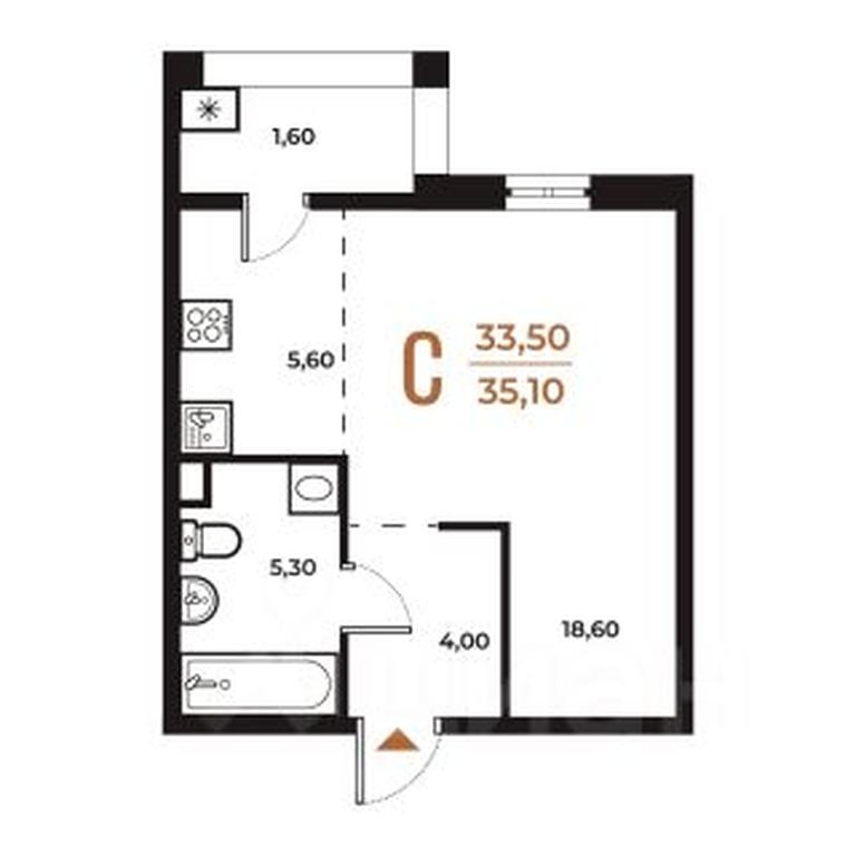 Apartment Sale, 35.1平方米 at Novoe Letovo, Zimyonkovskaya ulitsa, Sosenskoye Settlement, Moscow, Russia #1 Apartment Sale, 35.1平方米 at Novoe Letovo, Zimyonkovskaya ulitsa, Sosenskoye Settlement, Moscow, Russia #1