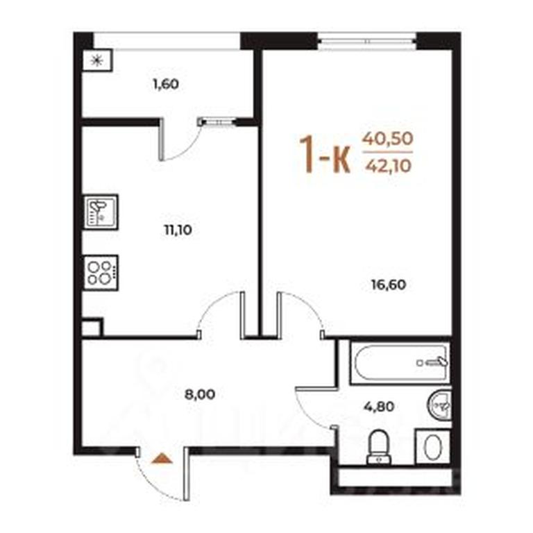 Apartment Sale, 42.1 sq. m. at Novoe Letovo, Zimyonkovskaya ulitsa, Sosenskoye Settlement, Moscow, Russia #1