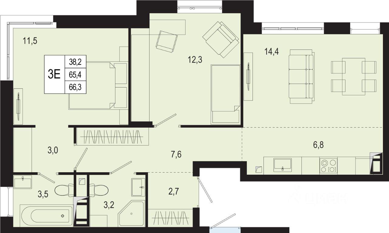 2-BD Apartment Sale, 65.4 sq. m. at Novaya Shcherbinka, Borisovka Village, Podolsk City District, Moscow Region, Russia #1 2-BD Apartment Sale, 65.4 sq. m. at Novaya Shcherbinka, Borisovka Village, Podolsk City District, Moscow Region, Russia #1