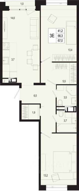 2-BD Apartment Sale, 66.3 sq. m. at Novaya Shcherbinka, Borisovka Village, Podolsk City District, Moscow Region, Russia #1 2-BD Apartment Sale, 66.3 sq. m. at Novaya Shcherbinka, Borisovka Village, Podolsk City District, Moscow Region, Russia #1